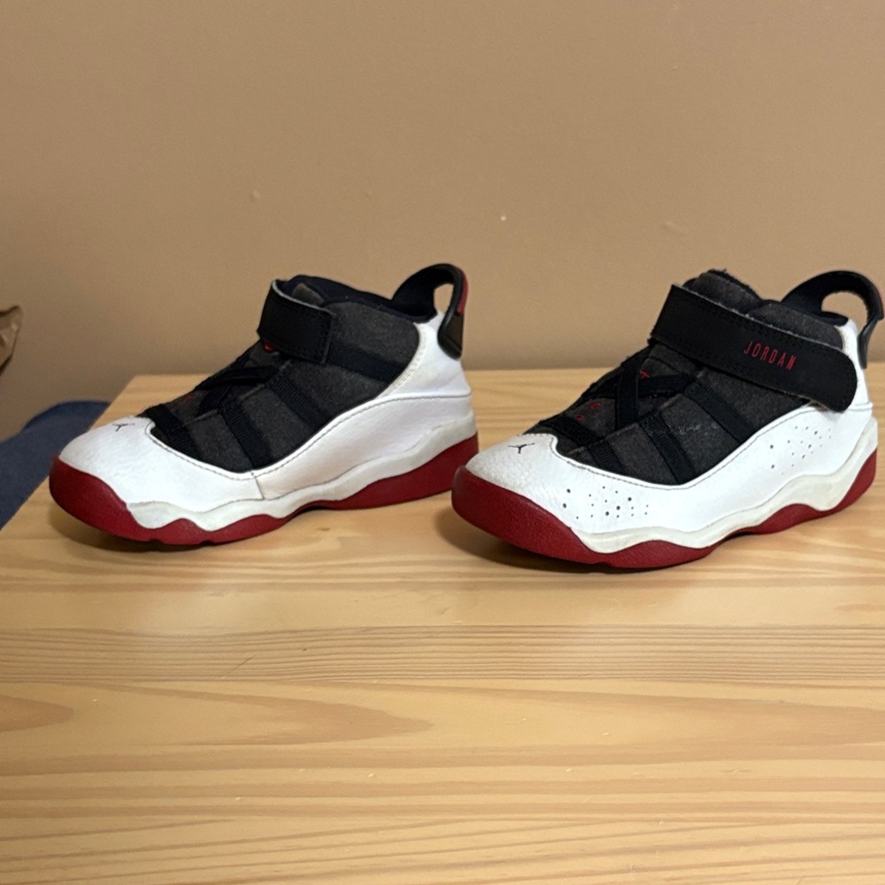 Jordan 6 Rings Kids' White and Red Sneakers